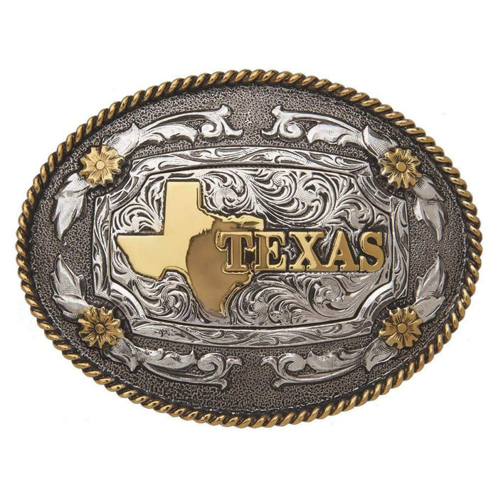 Texas State Oval Rope Edge Buckle