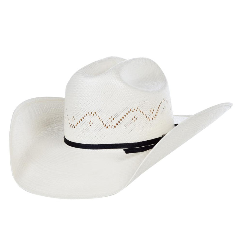AHC 7420 2 Cord Black Band 4 1/4" Brim Straw Cowboy Hat