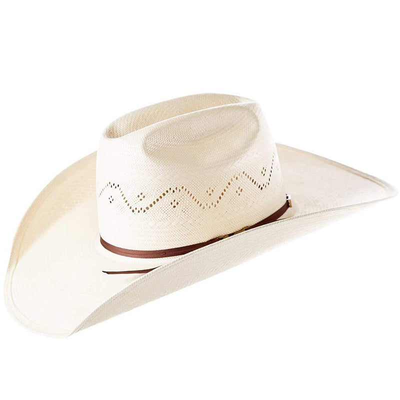 AHC 7420 2 Cord Chocolate Band 4 1/2" Brim Open Crown Straw Cowboy Hat