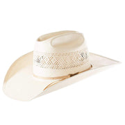 AHC JC4200 2 Cord Champagne Band 4 1/4" Brim Open Crown Straw Cowboy Hat