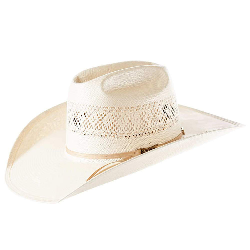 AHC JC4200 2 Cord Champagne Band 4 1/4" Brim Open Crown Straw Cowboy Hat