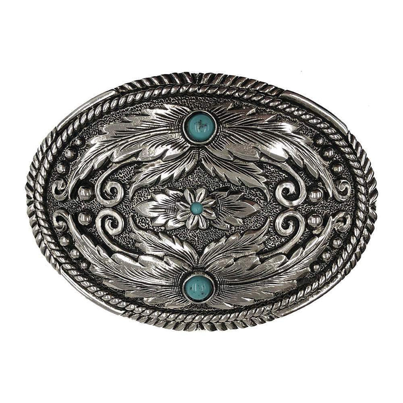 Fancy Feather Buckle with Turquoise