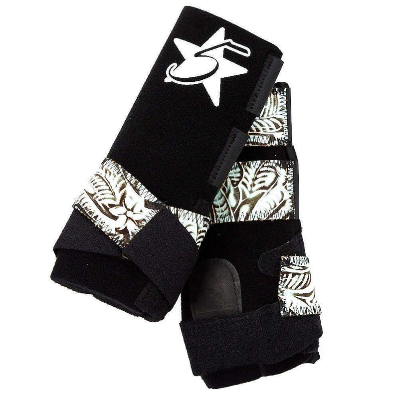 5 Patriot Front Splint Boots with Turquoise Dallas Floral Pull Tabs