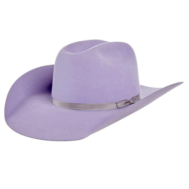 7X Lilac Grey Ribbon Band 4" Brim Felt Cowboy Hat