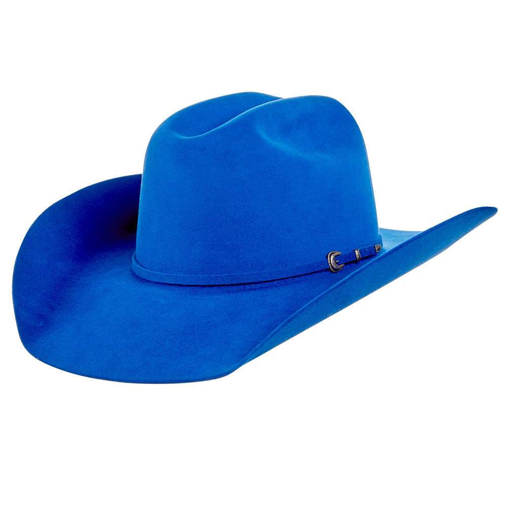 Rodeo King 7x Cobalt Blue 4in Brim Open Crown Felt Cowboy Hat