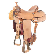 Natural Antique 1/8 Breed Galaxy Flower Team Roping Saddle