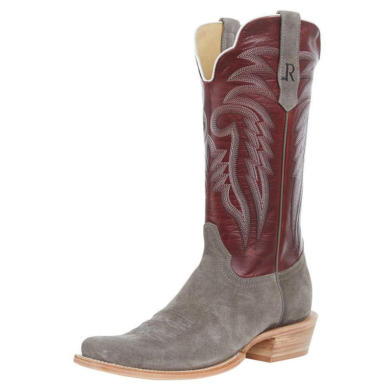 Men`s Charcoal Roughout 13` Dark Cherry Top Cutter Toe boot