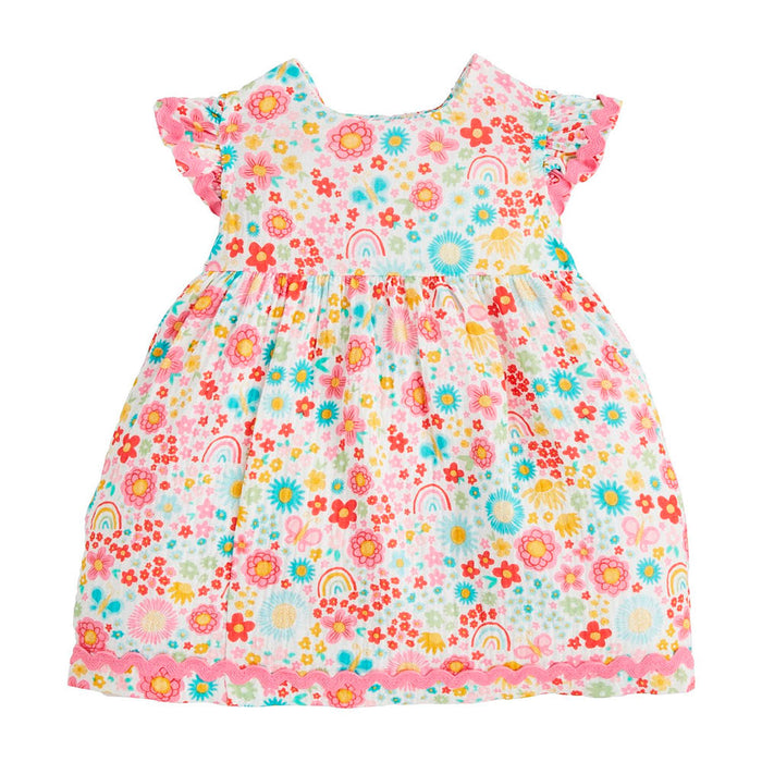 Mud Pie Girls Rainbow Floral Dress