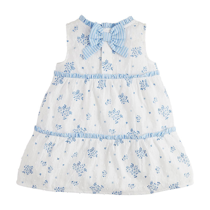 Mud Pie Girls Blue Floral Tiered Dress
