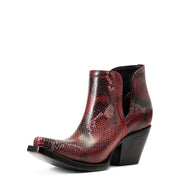 Ariat Womens Red Snake Dixon Bootie 10041030