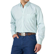 Men's George Strait Sea Blue Printed Long Sleeve Buttondown