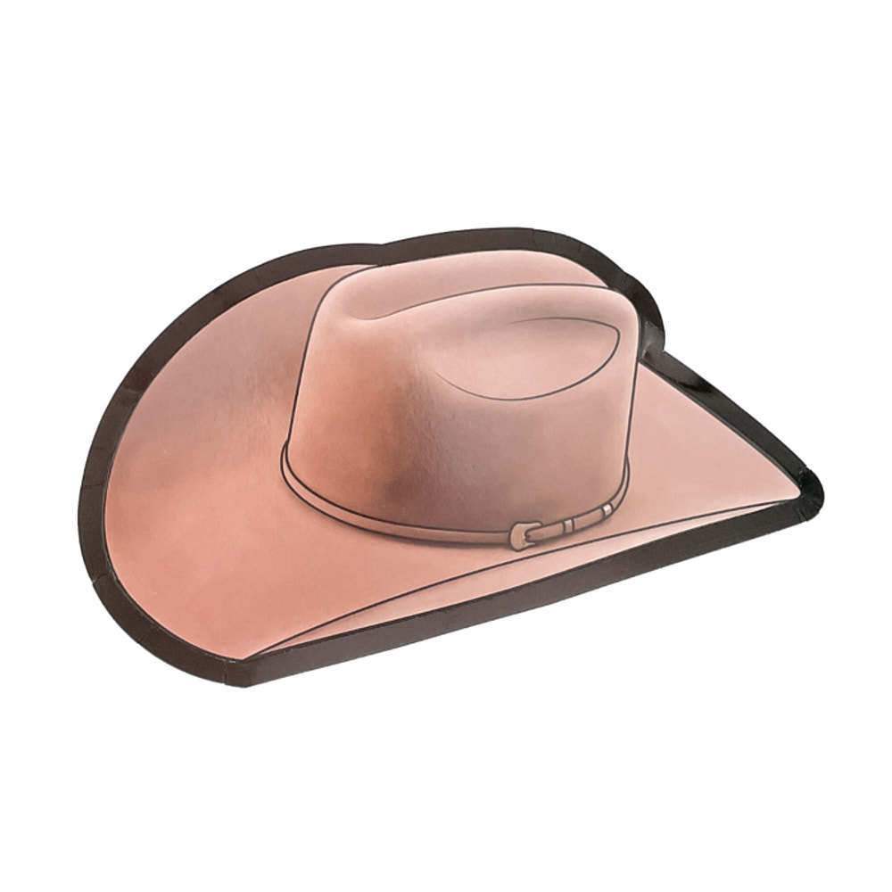 Party West Paper Goods Brown Felt Hat Dessert Plates
