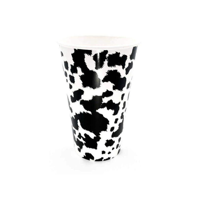 Party West Paper Goods Black Cowhide Cups