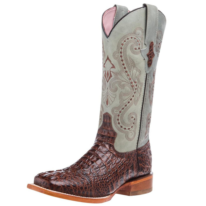 Ferrini Women's Sport Rust Caiman Print Cowgirl Boots