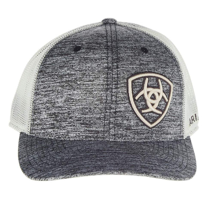 Ariat Heather Gray and Off White Shield Mesh Back Cap