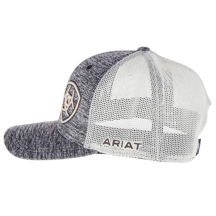 Ariat Heather Gray and Off White Shield Mesh Back Cap