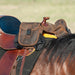 Distressed Leather Small Horn Bag