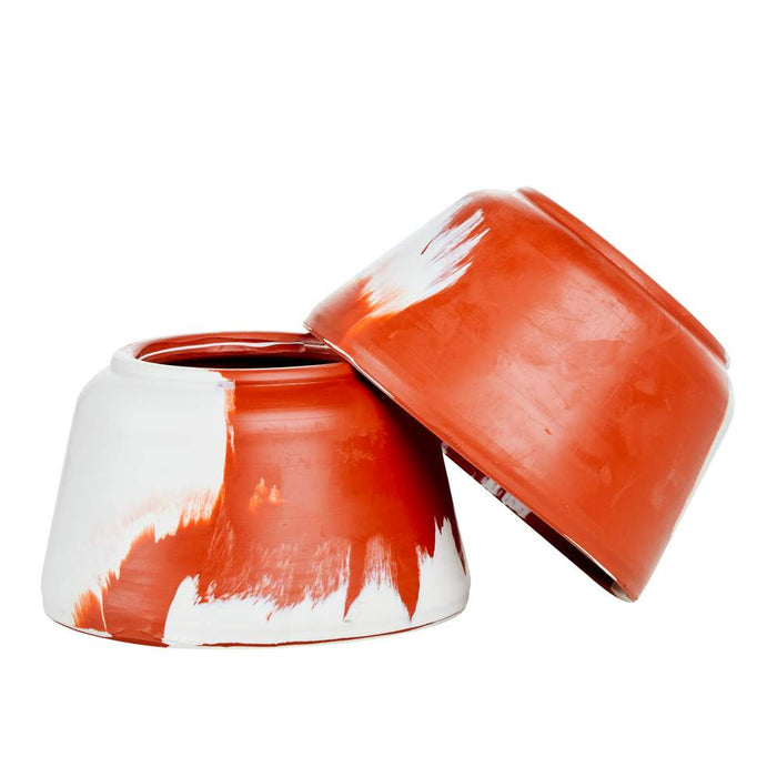 Red/White Pull On Rubber Bell Boots 1 Pair