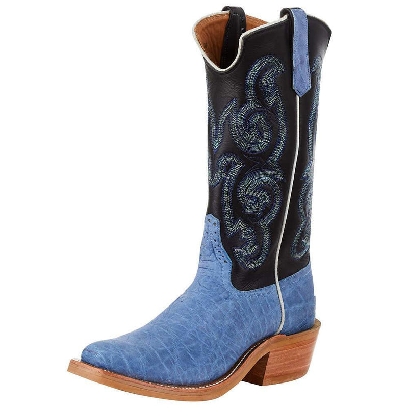 Rios Of Mercedes Men`s RR Blue Buffed Elephant 13` Black Top Cowboy Boot