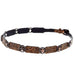 Brown Tooled Hat Band with Texas Star Conchos