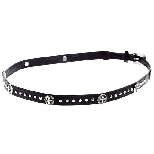 Black Hat Band with Cross Conchos