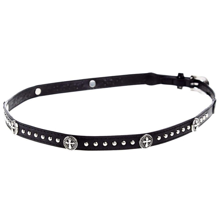 Black Hat Band with Cross Conchos