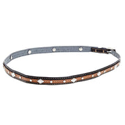 Black and Brown Hat Band with Diamond Conchos