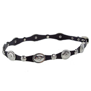 Rodeo King Black Scalloped Hat Band with Silver Conchos