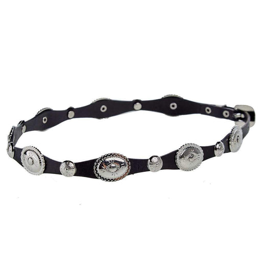 Rodeo King Black Scalloped Hat Band with Silver Conchos