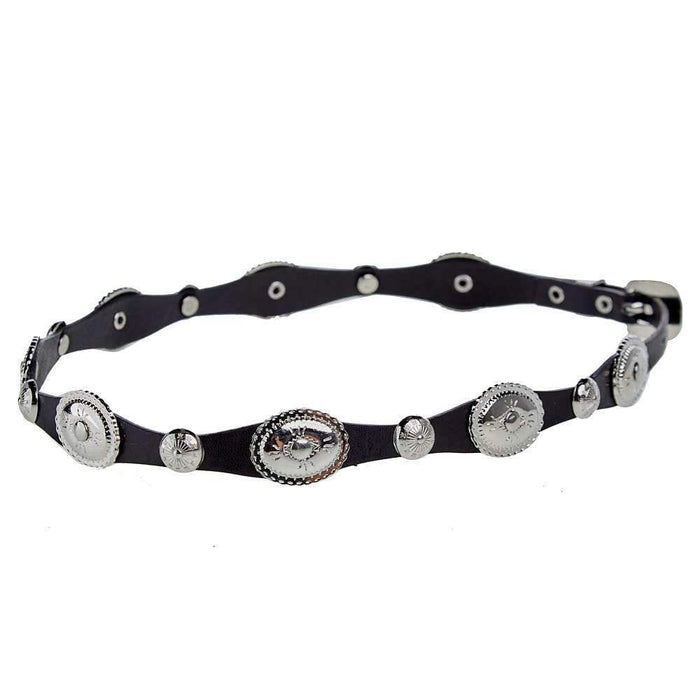 Rodeo King Black Scalloped Hat Band with Silver Conchos
