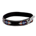 Black Woven Hat Band with Silver Feather Concho