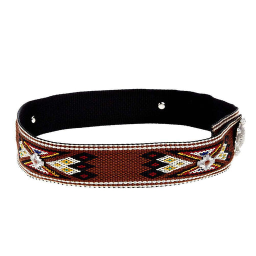 Rodeo King Brown Woven Hat Band with Silver Concho Closure