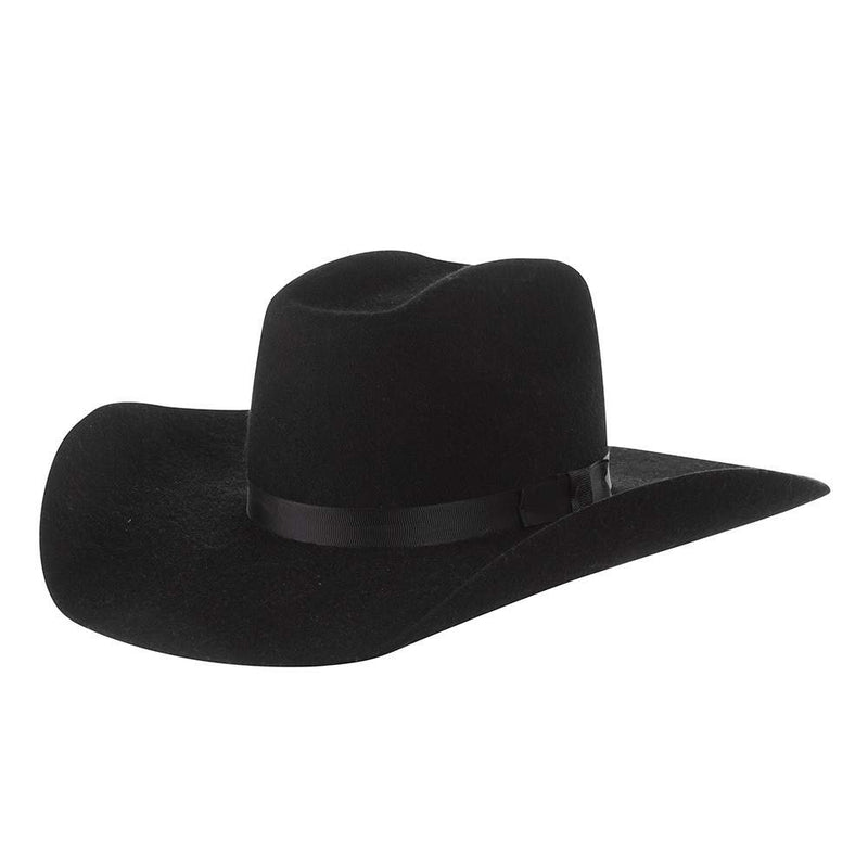 Kids Black Precreased Wool Cowboy Hat