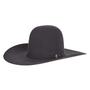 60X Charcoal Open Crown 4 1/2" Brim Self Band Felt Cowboy Hat