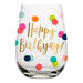 Slant Collections Happy Birthday Glass