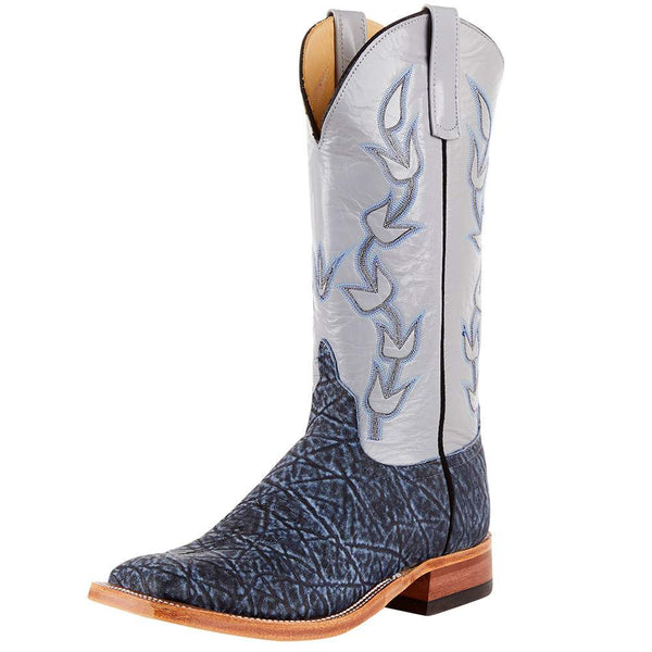 Anderson Bean Men`s Blue Safari Elephant 13in Pebble Kidskin Top Squar