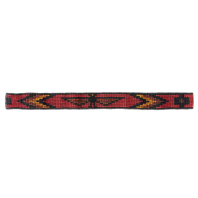 7/8" Beaded Stretch Eagle Black and Red Hat Band