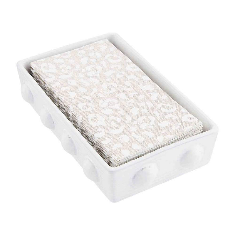 Mud Pie Leopard Guest Towel Caddy Set