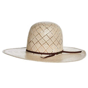 5050 Sand Patchwork 4 1/4in Brim Open Crown Straw Cowboy Hat