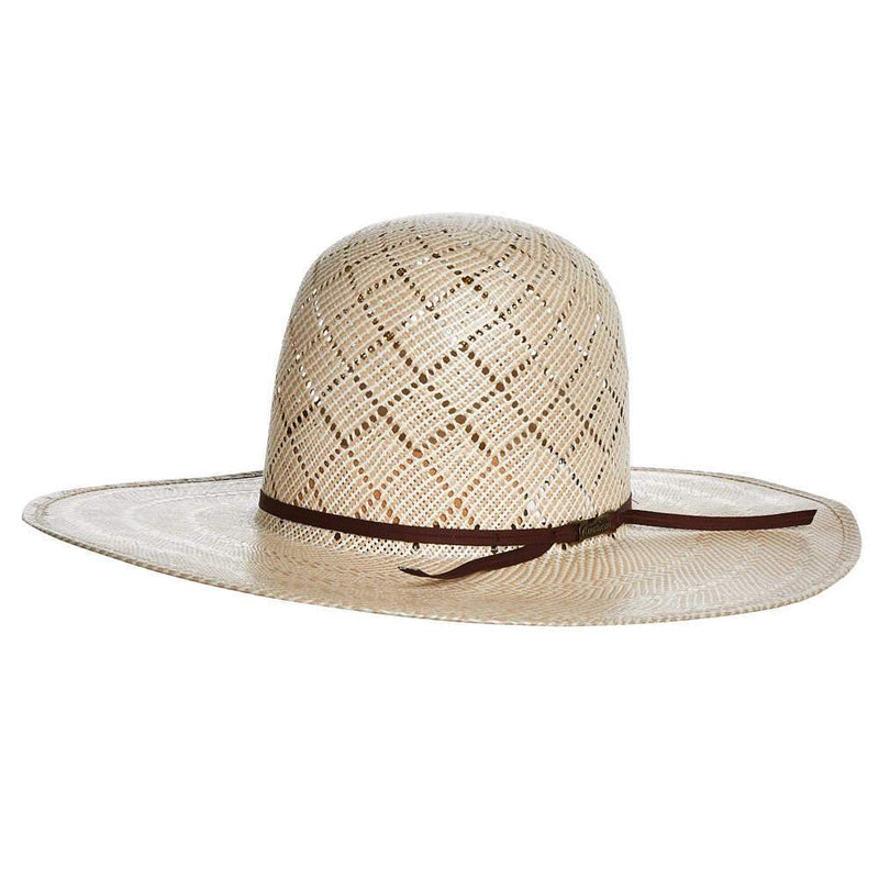 5050 Sand Patchwork 4 1/4in Brim Open Crown Straw Cowboy Hat