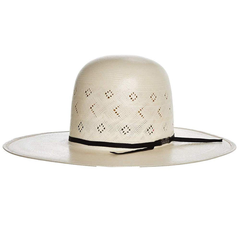 AHC TC8900 2 Cord Black Band 4 1/4" Brim Open Crown Straw Cowboy Hat