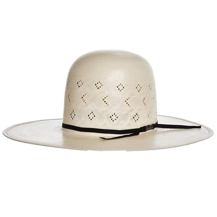 AHC TC8900 2 Cord Black Band 4 1/4" Brim Open Crown Straw Cowboy Hat