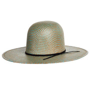 Rodeo King Turquoise Jute Open Crown 4-1/2in. Brim Straw Cowboy Hat