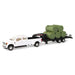Ford F350 Pickup with Gooseneck Trailer and Hay Bales
