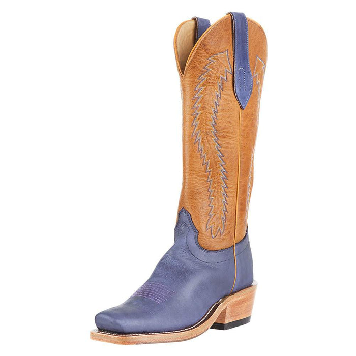 Men`s RR Royal Blue Wyoming 15` Vanilla Navajo Bison Top Cowboy Boot