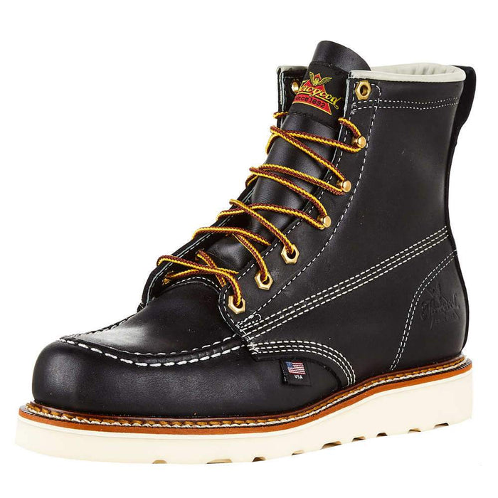 Men`s Thorogood Black 6` Soft Toe Lace Up Work Boot