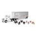 Freightliner Semi with Livestock Trailer and Cattle