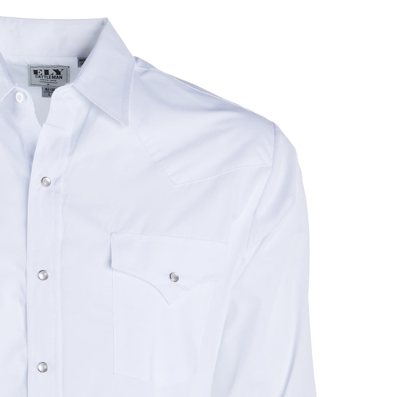 Ely Cattleman Men's Long Sleeve Solid Western Snap Shirt