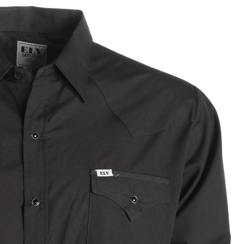Ely Cattleman Men's Long Sleeve Solid Western Snap Shirt