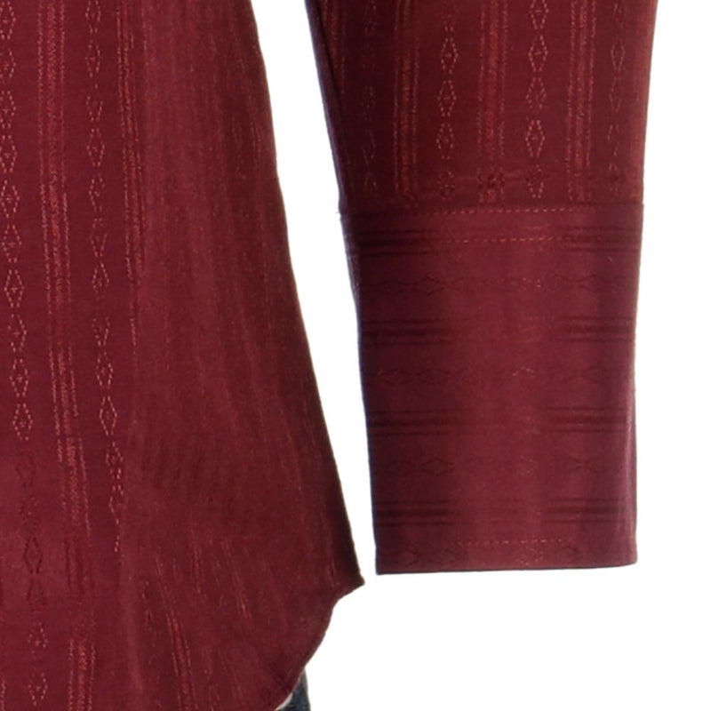 Ely Cattleman Long Sleeve Maroon Solid shirt